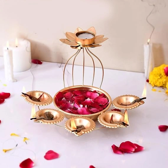 Diya Set &amp; Candle Stand for home multipurpose-4