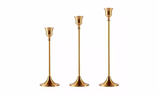 Gold Plated Metal Candle Holder
