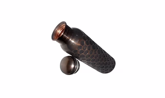 Copper Water Bottle 34oz - Leak Proof - Ayurvedic Copper Bottle, Copper Vessel for Sports, Fitness, Yoga -Hammered Antique