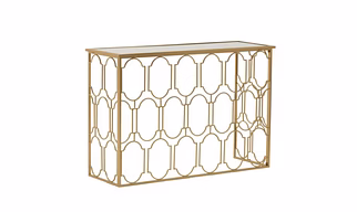 Console Table for Living Room, Gold Sofa Table with Tempered Glass Top and Metal Frame, Modern Narrow Table Porch Table Hallway Table