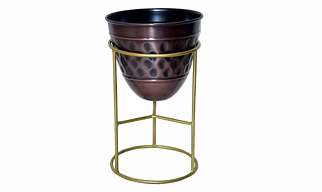 Oval Metal Planter for Living Room with Stand