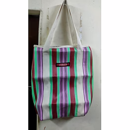 corus recycled nylon bag with cotton webbing handles