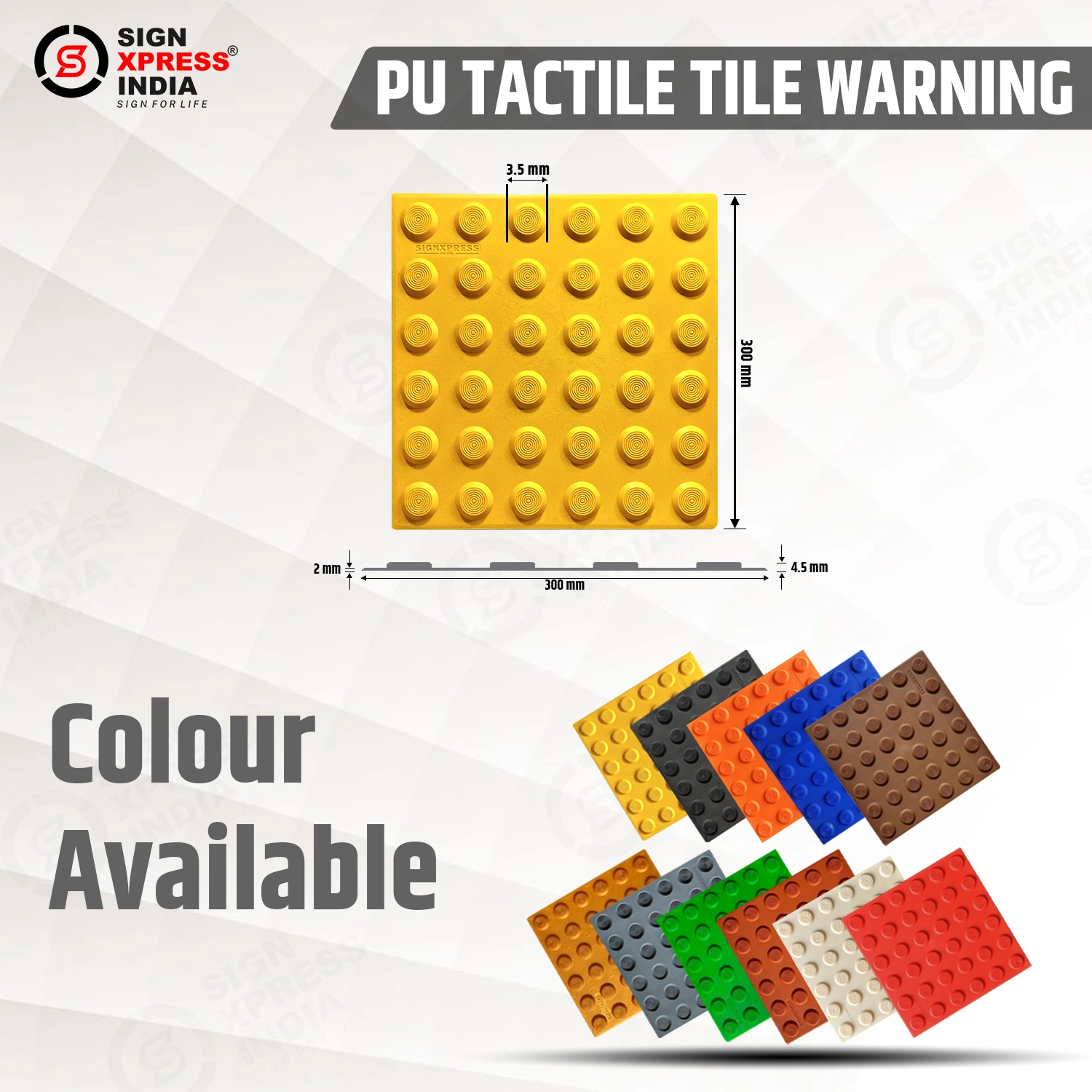 Pu tactile tile warning self adhesive yellow-1