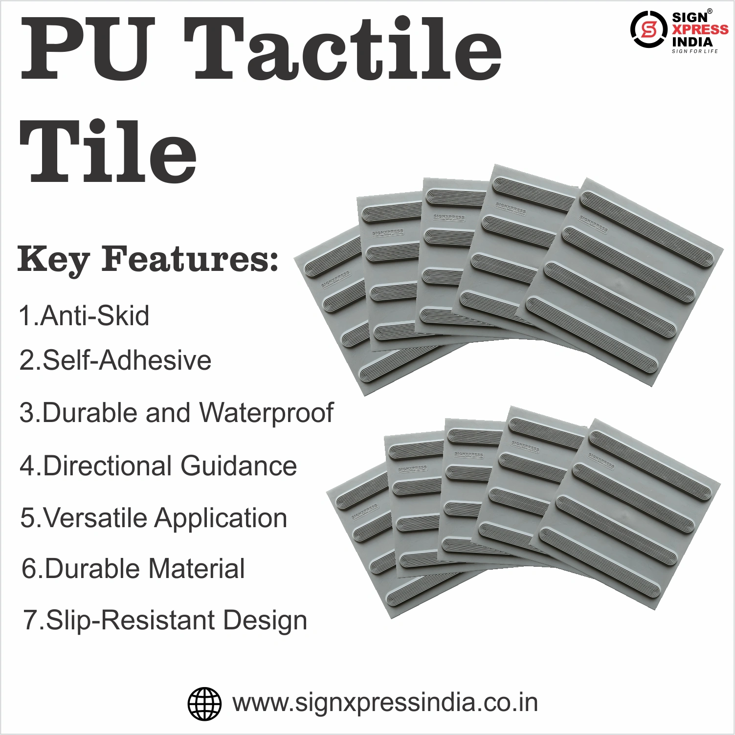 Pu tactile tile direction self adhesive grey-1