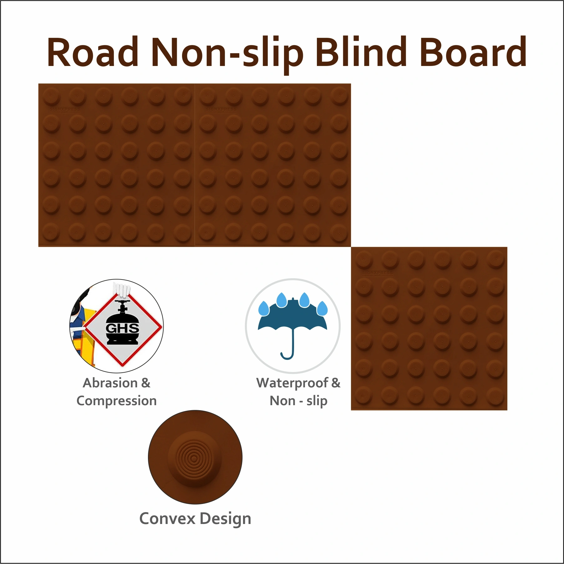 Pu tactile tile warning self adhesive brown-1