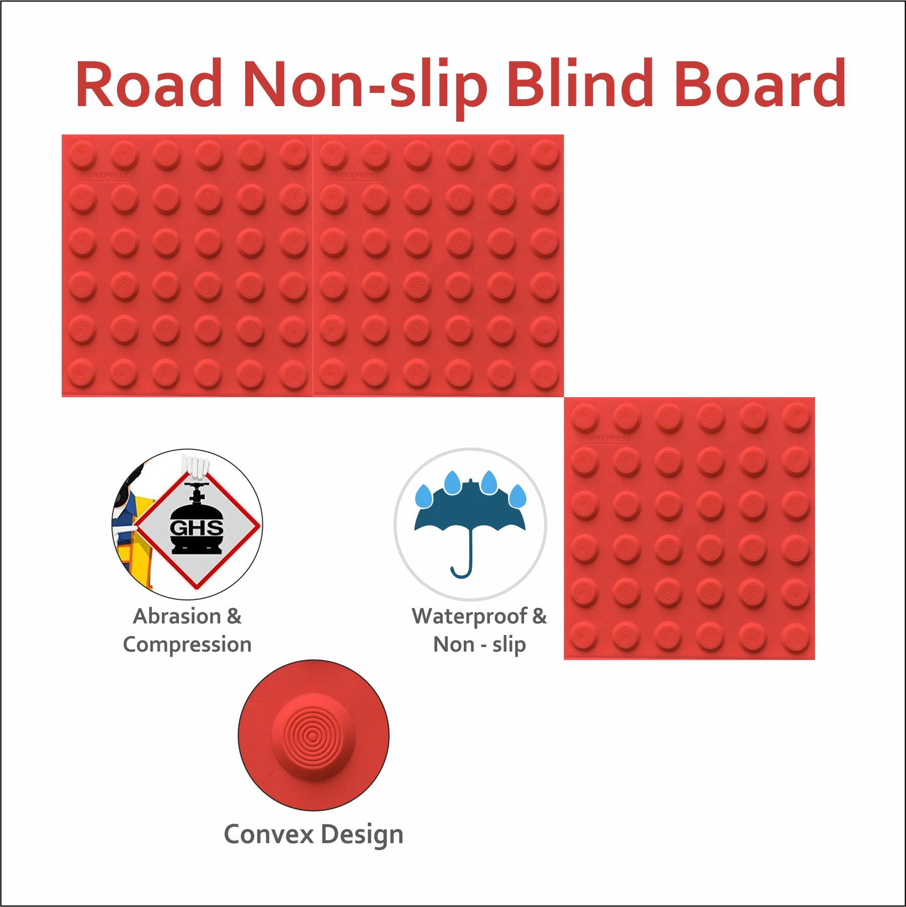 Pu tactile tile warning self adhesive red-4