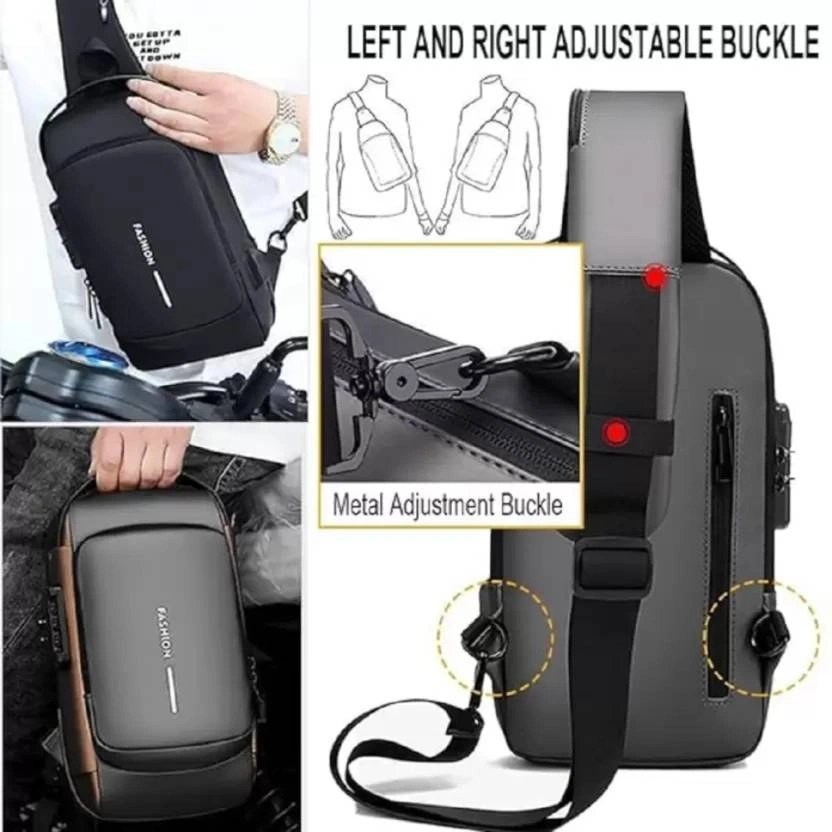 Waterproof Sling bag for travel Unisex product with password lock-1