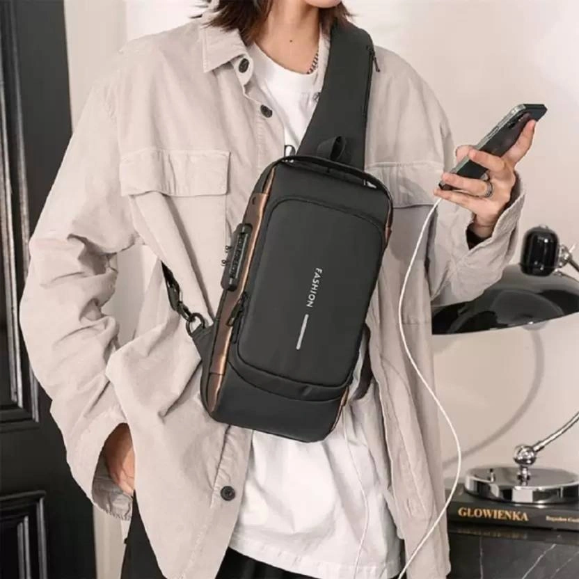 Waterproof Sling bag for travel Unisex product with password lock-2