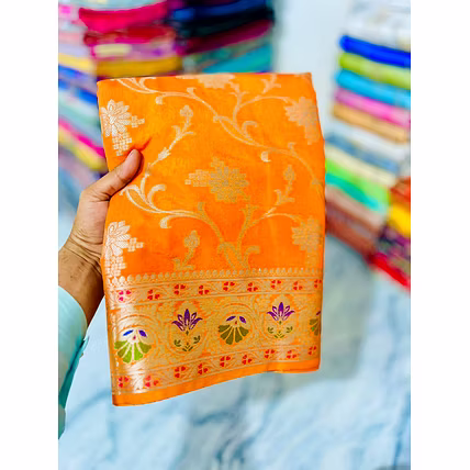 Banarasi dupion jal silk saree Full saree zari work-3