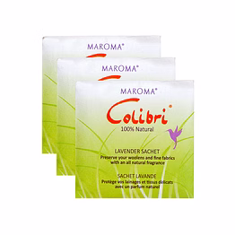 maroma colibri square sachet pack of 3 - lavender