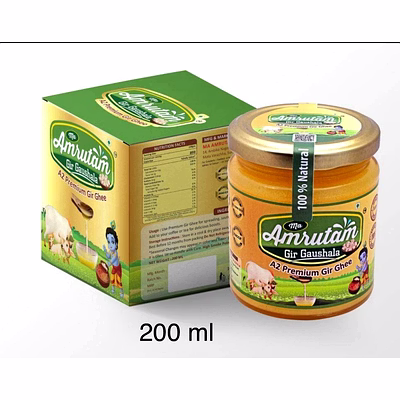ma amrutam gir gaushala a2 premium bilona gir cow ghee 200ml