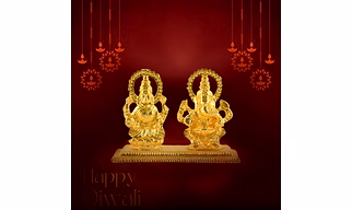 Brass God Ganesh and Godess Laxmi