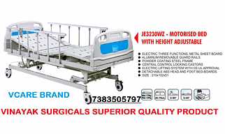 3 function electric hospital bed with mattress and side railings including