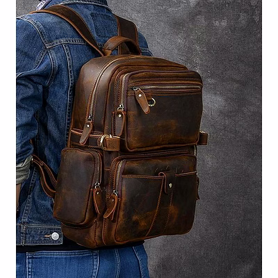 leather backpack for men's