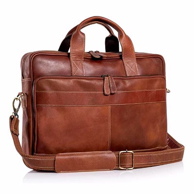 leather briefcase laptop bag/messenger bag for men