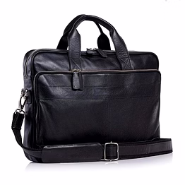 leather laptop bag/black office bag for men