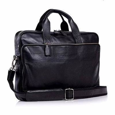 leather laptop bag/black office bag for men