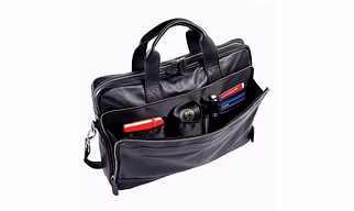 Leather laptop bag/Black office bag for men