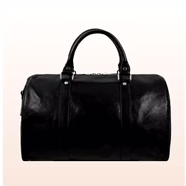 leather black duffle bag for women/gym bag /travel bag
