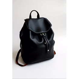 leather backpack for women / black leather school bag for women