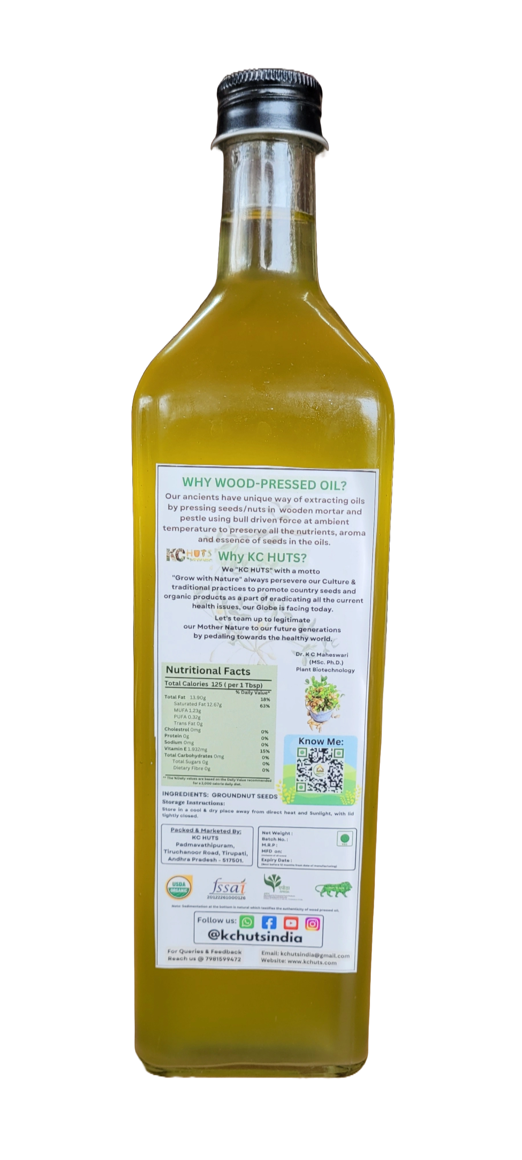 Desi Groundnut Oil - Wood Pressed &amp; Naturally Farmed-2