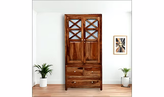Handcrafted Wooden Almirah – Elegant Storage Solution