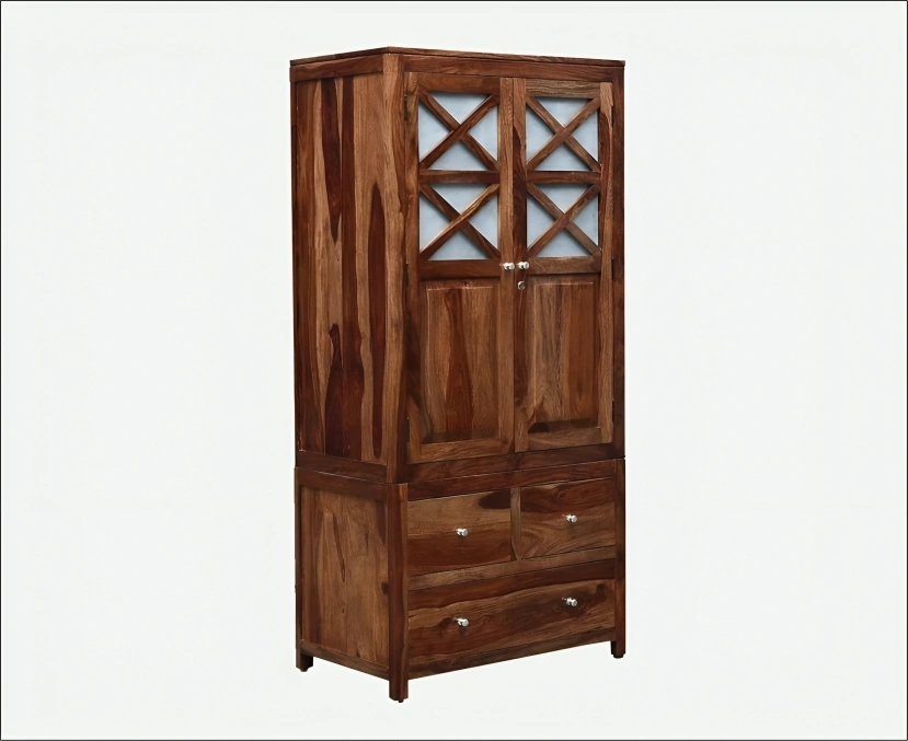 Handcrafted Wooden Almirah – Elegant Storage Solution-1