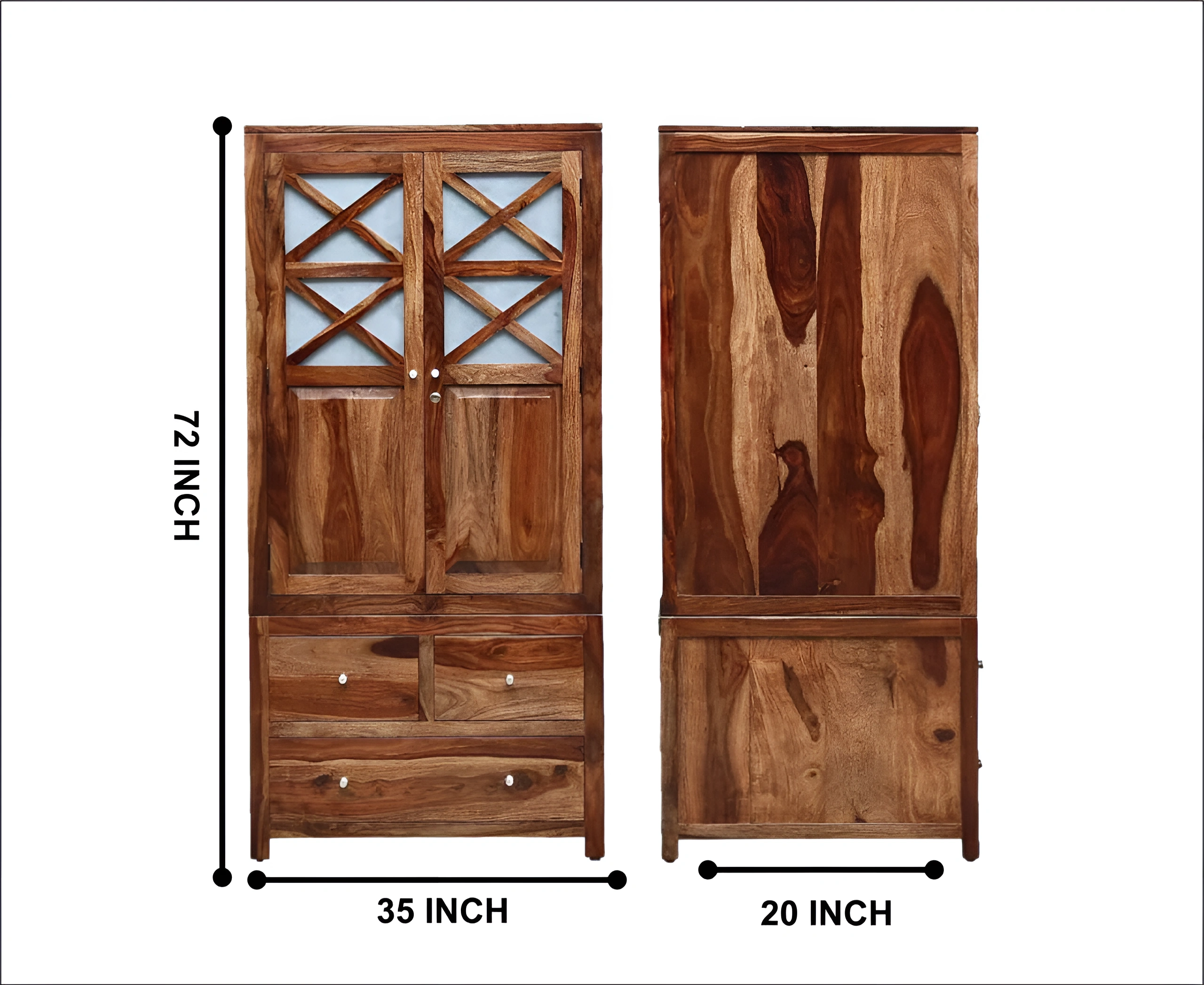 Handcrafted Wooden Almirah – Elegant Storage Solution-2