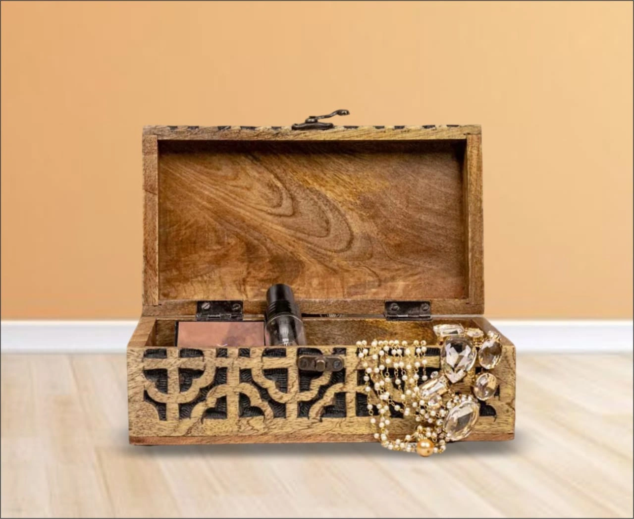 Handcrafted Wooden Storage Box – Stylish &amp; Practical-12643241