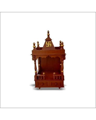 Handcrafted Wooden Temple – Sacred &amp; Elegant-1