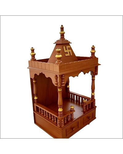 Handcrafted Wooden Temple – Sacred &amp; Elegant-2