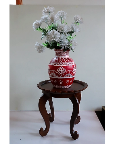 Hand-Painted Clay Vase – Vibrant &amp; Handmade-12643257