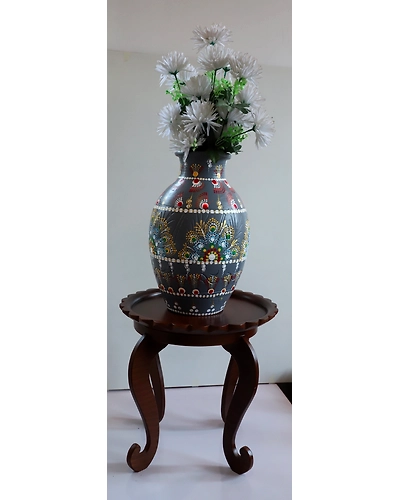 Hand-Painted Clay Vase – Artisan Crafted Beauty-12643259