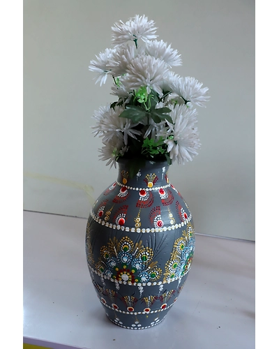 Hand-Painted Clay Vase – Artisan Crafted Beauty-1