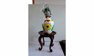 Hand-Painted Clay Vase – Colorful & Unique