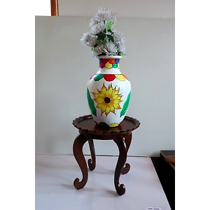 Hand-Painted Clay Vase – Colorful & Unique