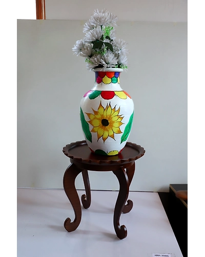 Hand-Painted Clay Vase – Colorful &amp; Unique-12643263
