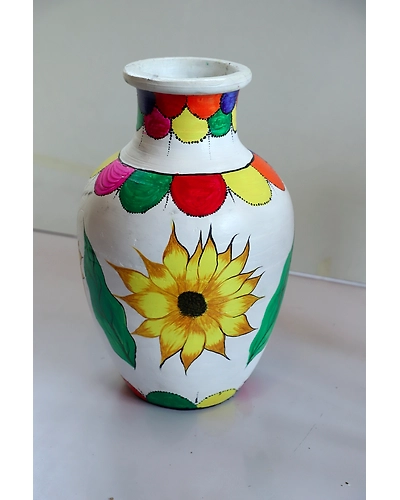 Hand-Painted Clay Vase – Colorful &amp; Unique-2
