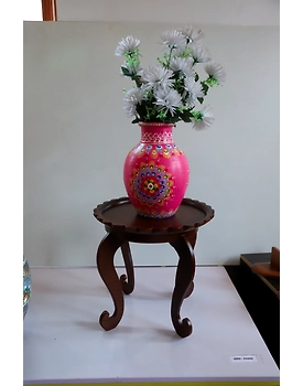 Hand-Painted Clay Vase – Artistic & Elegant