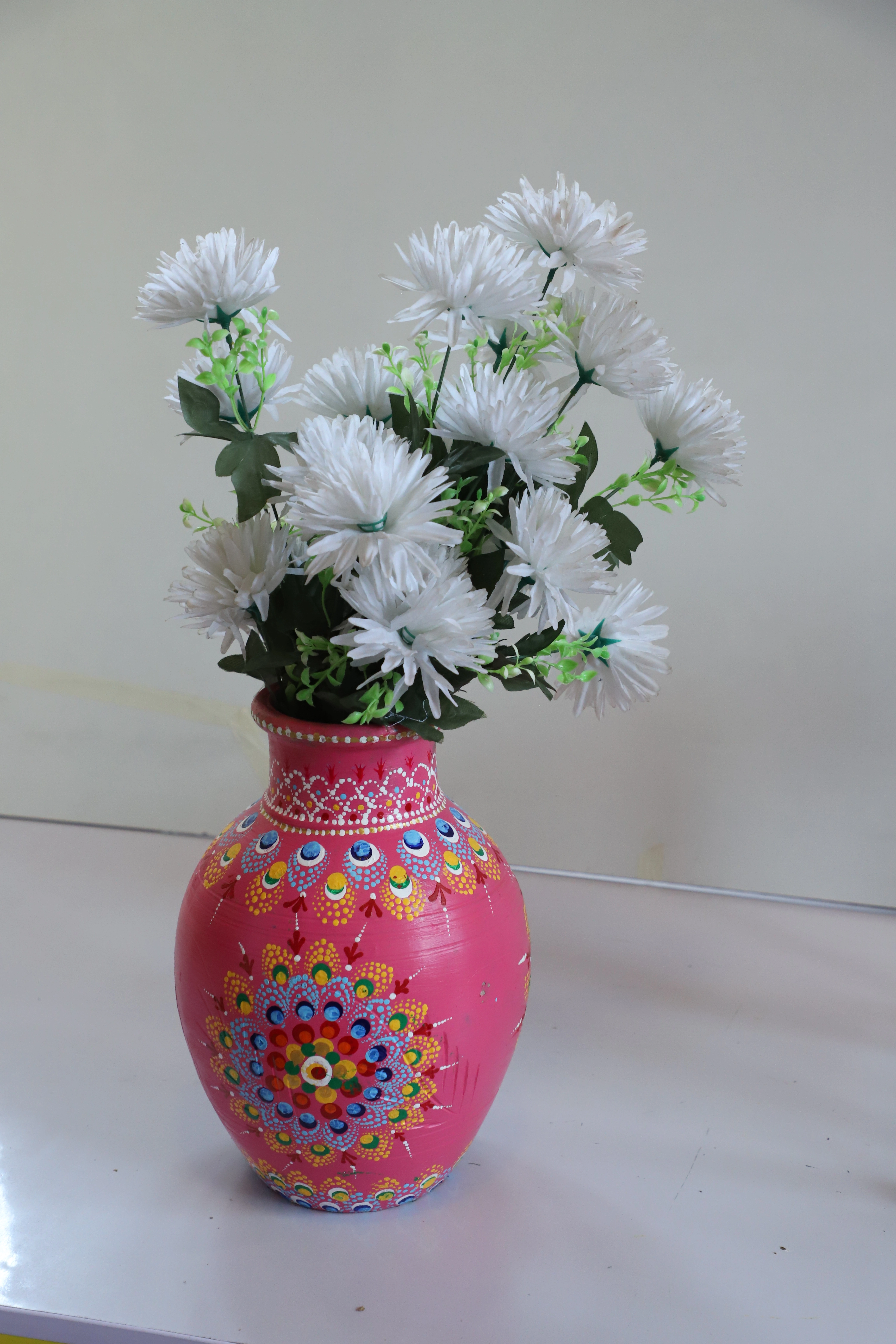 Hand-Painted Clay Vase – Artistic &amp; Elegant-1