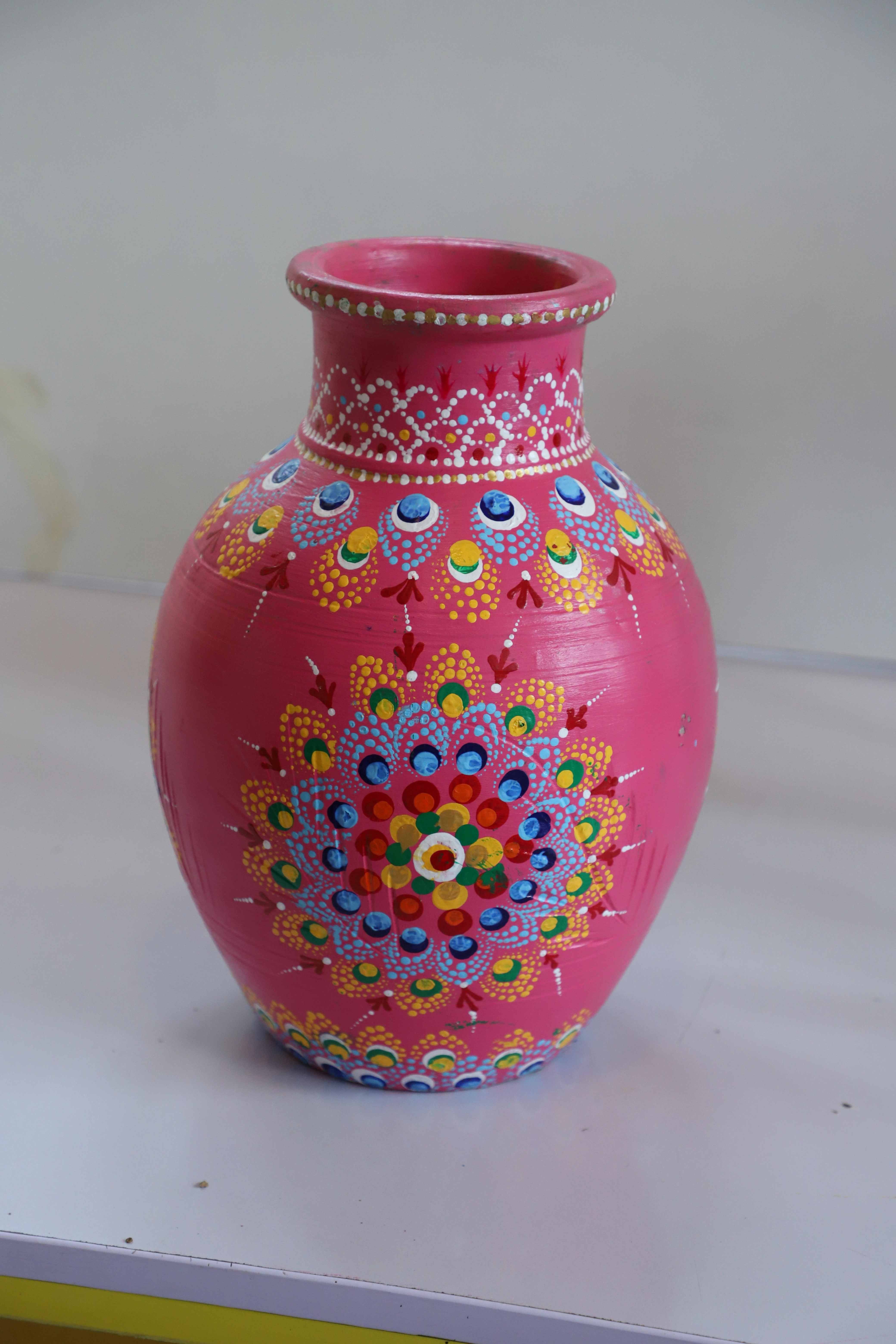 Hand-Painted Clay Vase – Artistic &amp; Elegant-2