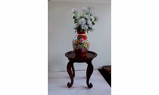 Hand-Painted Clay Vase – Unique & Colorful Artistry