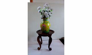 Hand-Painted Clay Vase – Vibrant Artisan Design