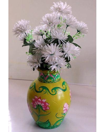 Hand-Painted Clay Vase – Vibrant Artisan Design-1