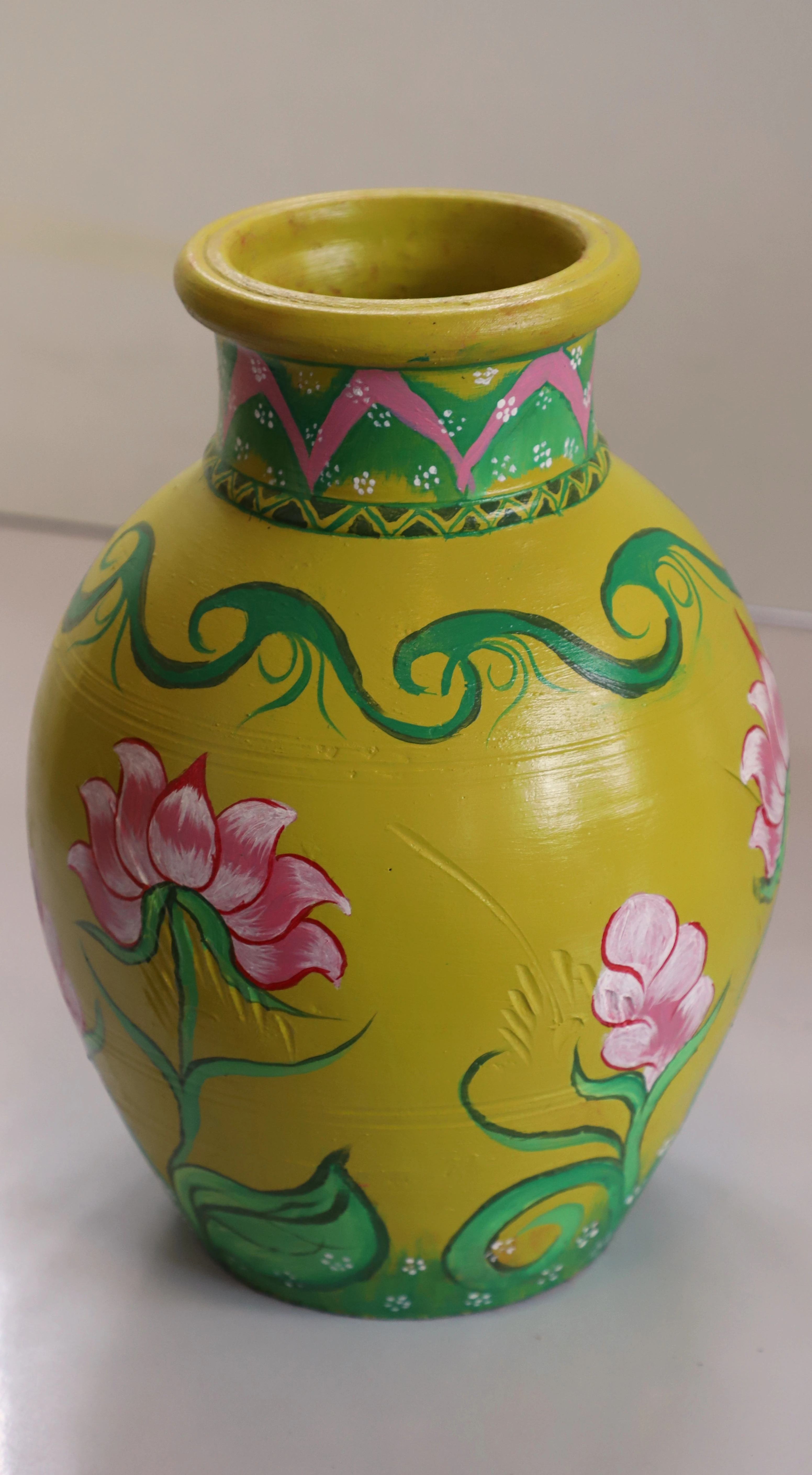 Hand-Painted Clay Vase – Vibrant Artisan Design-2