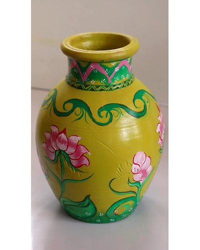 Hand-Painted Clay Vase – Vibrant Artisan Design-2