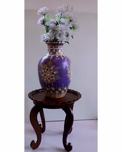 Hand-Painted Clay Vase – Colorful Artisan Craft-12643859