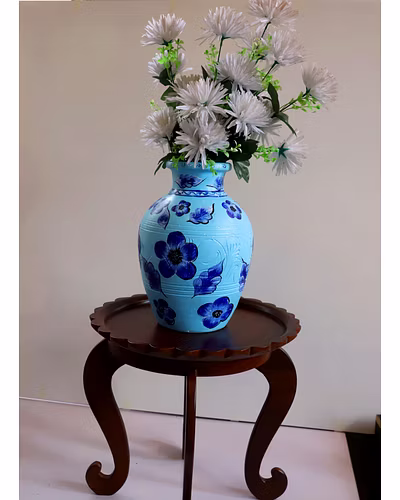 Hand-Painted Clay Vase – Artistic &amp; Timeless-12643871