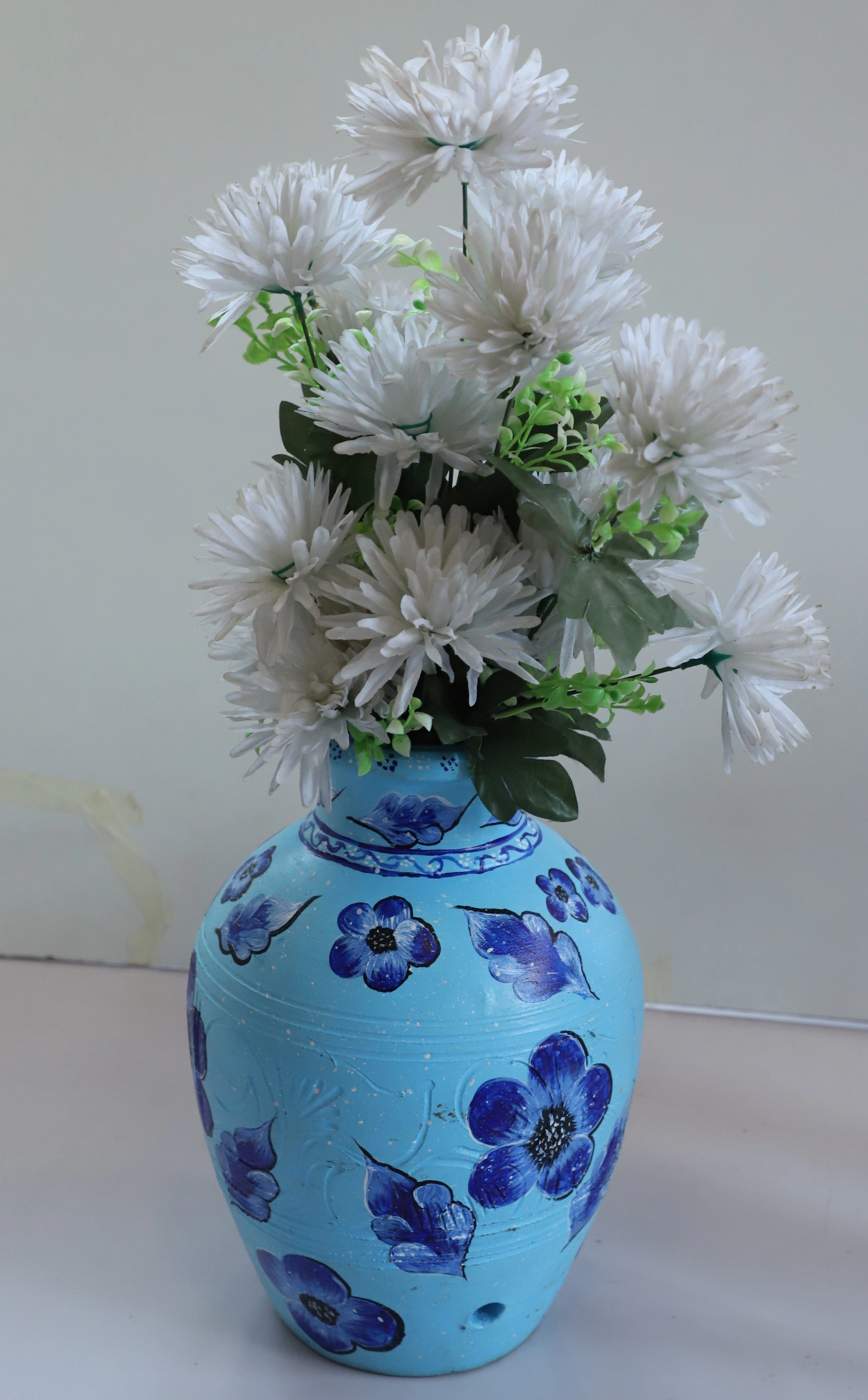 Hand-Painted Clay Vase – Artistic &amp; Timeless-1