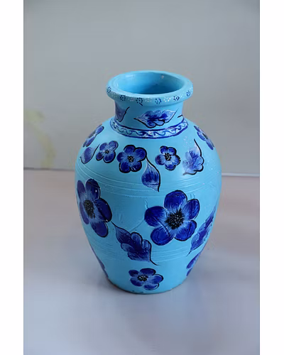 Hand-Painted Clay Vase – Artistic &amp; Timeless-2